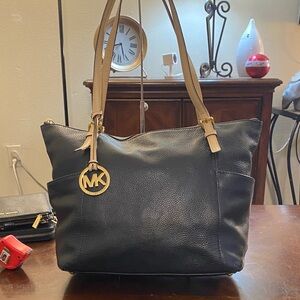Michael Kors Black and Tan Tote Bag